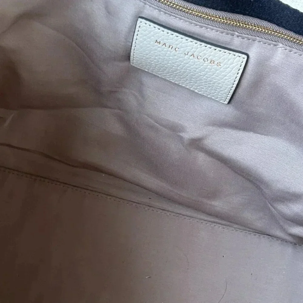 Marc Jacobs Pebbled Leather Tote in Light Gray with Gold Hardware
